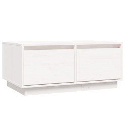 Table basse Blanc 80x50x35 cm Bois massif de pin
