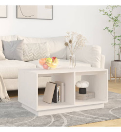 Table basse Blanc 80x50x40 cm Bois massif de pin