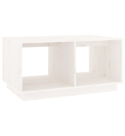 Table basse Blanc 80x50x40 cm Bois massif de pin