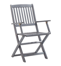 Mobilier à dîner de jardin 5 pcs Bois d'acacia massif Gris