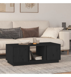 Table basse Noir 110x50x40 cm Bois massif de pin