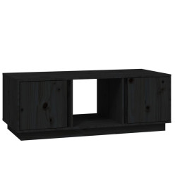 Table basse Noir 110x50x40 cm Bois massif de pin