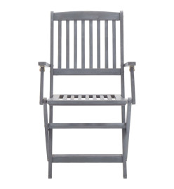 Mobilier à dîner de jardin 5 pcs Bois d'acacia massif Gris