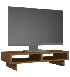 Support de moniteur Marron miel 60x27x14 cm Bois de pin solide