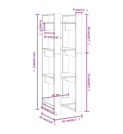 Bibliothèque/Cloison Marron miel 41x35x125 cm Bois massif