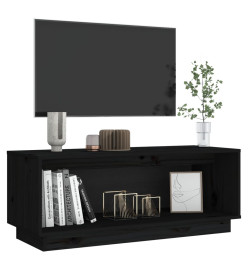 Meuble TV Noir 90x35x35 cm Bois de pin massif