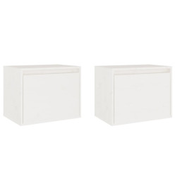 Armoires murales 2 pcs Blanc 45x30x35 cm Bois de pin massif