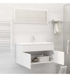 Ensemble de meubles de salle de bain 2 pcs Blanc Aggloméré