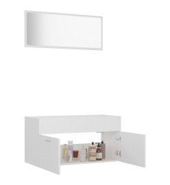 Ensemble de meubles de salle de bain 2 pcs Blanc Aggloméré