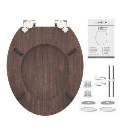 SCHÜTTE Siège de toilette fermeture en douceur DARK WOOD MDF