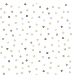 Noordwand Papier peint Mondo baby Confetti Dots Blanc, gris et beige