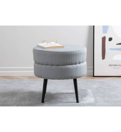 Venture Home Pouf Pot 40x40x40 cm Velours côtelé Noir et gris