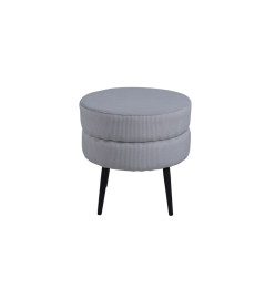 Venture Home Pouf Pot 40x40x40 cm Velours côtelé Noir et gris