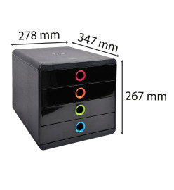 Exacompta Set de tiroirs de bureau Pop-Box avec 4 tiroirs Noir