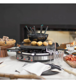 Livoo Ensemble de raclette grill et fondue 3 en 1 8-personnes 1900 W