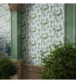 DUTCH WALLCOVERINGS Papier peint Exotic Garden Bleu et vert