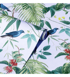 DUTCH WALLCOVERINGS Papier peint Exotic Garden Bleu et vert