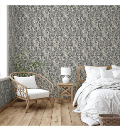 DUTCH WALLCOVERINGS Papier peint Mae Noir et beige