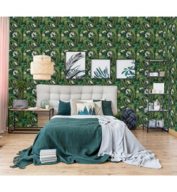 DUTCH WALLCOVERINGS Papier peint Eden Noir et vert foncé