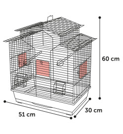 FLAMINGO Cage à perruches Numfor 1 51x30x60 cm Taupe métallique