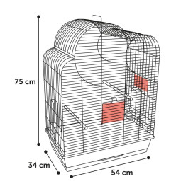 FLAMINGO Cage à perruches Wammer 1 54x34x75 cm Taupe métallique