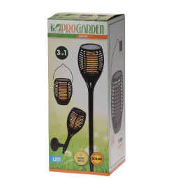 ProGarden Lampe solaire de jardin à LED 3 en 1 Noir