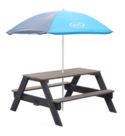 AXI Table de pique-nique pour enfants Nick et parasol Marron et gris