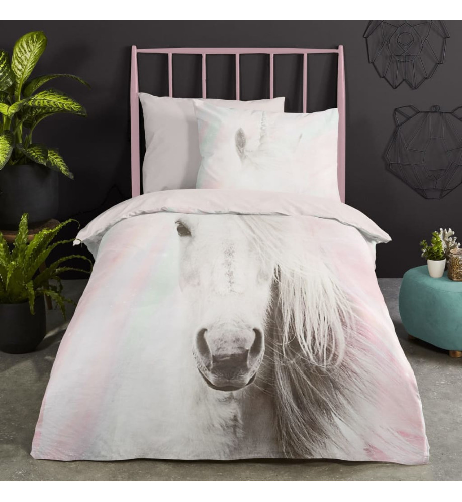 Good Morning Housse de couette enfant FLUFFY 140x200/220 cm Rose