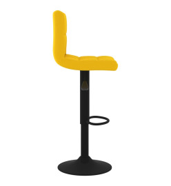 Tabourets de bar lot de 2 jaune moutarde velours