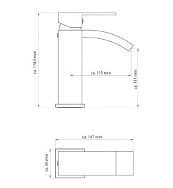 SCHÜTTE Mitigeur de lavabo avec bec cascade CASCATA Chrome