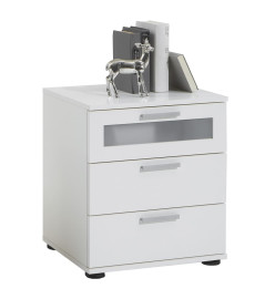 FMD Table de chevet avec 3 tiroirs Blanc