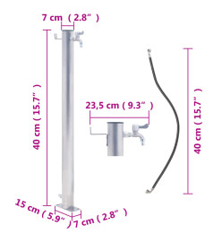 Colonne à eau de jardin 40 cm acier inoxydable rond