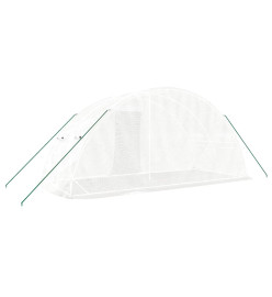 Serre avec cadre en acier blanc 10 m² 5x2x2,3 m