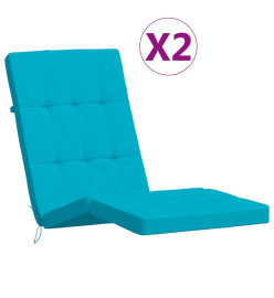 Coussins de chaise longue lot de 2 turquoise tissu oxford