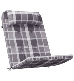 Coussins de chaise adirondack lot de 2 carreaux gris