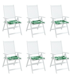 Coussins de chaise lot de 6 motif de feuilles 40x40x3 cm tissu