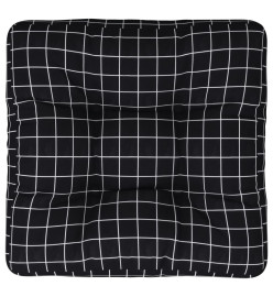 Coussin de palette motif à carreaux noir 60x61,5x10 cm tissu