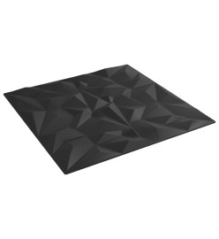 Panneaux muraux 24 pcs noir 50x50 cm EPS 6 m² améthyste