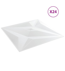 Panneaux muraux 24 pcs blanc 50x50 cm EPS 6 m² étoile