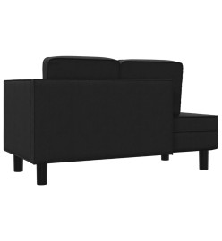 Chaise longue avec coussins et traversin noir tissu