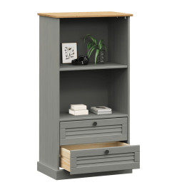 Bibliothèque VIGO gris 60x35x114,5 cm bois massif de pin