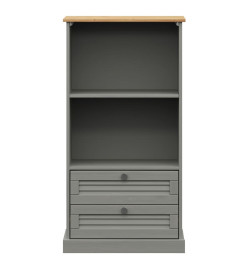 Bibliothèque VIGO gris 60x35x114,5 cm bois massif de pin