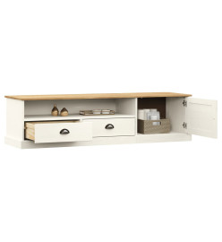 Meuble TV VIGO blanc 156x40x40 cm bois massif de pin