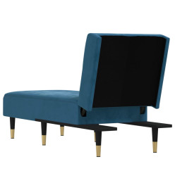 Chaise longue bleu velours