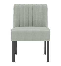 Fauteuil sans accoudoirs gris clair velours