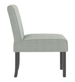 Fauteuil sans accoudoirs gris clair velours