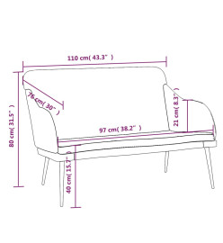 Banc Gris foncé 110x76x80 cm Velours