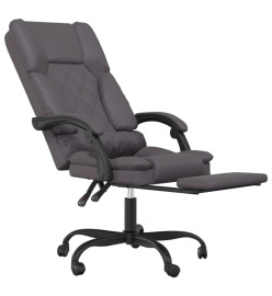 Fauteuil de massage inclinable de bureau Gris Similicuir