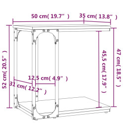 Table d'appoint Noir 50x35x52 cm Bois d’ingénierie