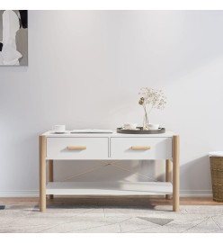 Table basse Blanc 82x48x45 cm Bois d'ingénierie